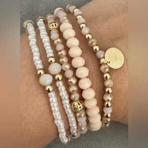 Simple Beaded Bracelet Set 5 Pcs